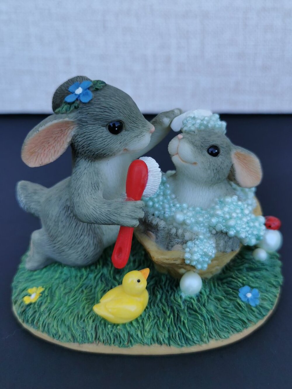 Fitz & Floyd Charming Tails Wash Away Worries Mice Baby Bath Bubbles Nursery